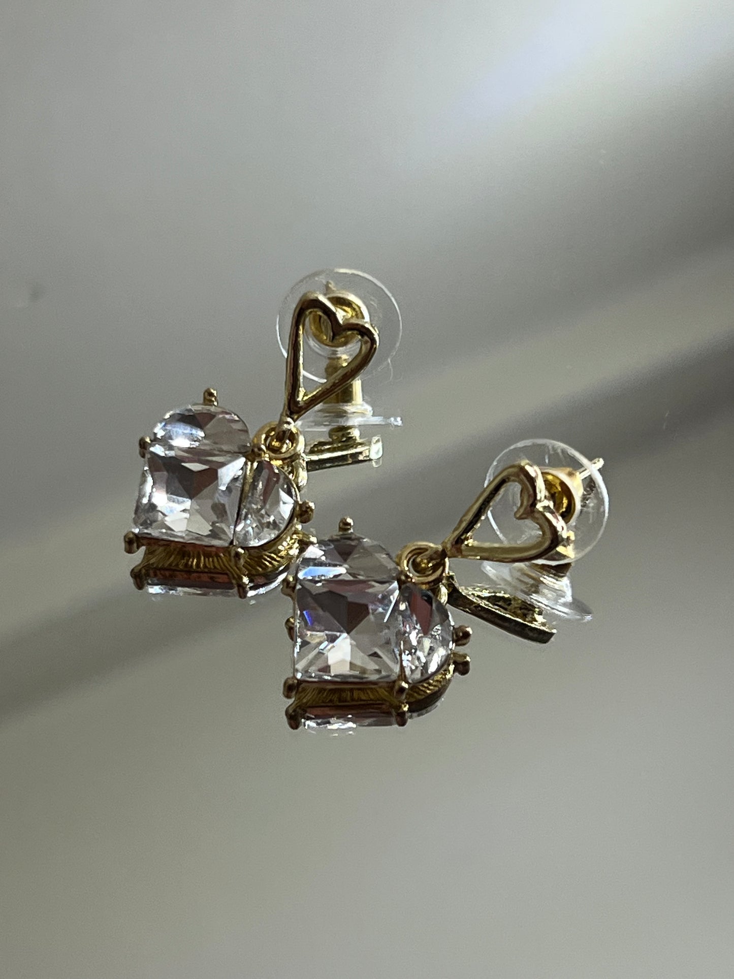crystal heart earring
