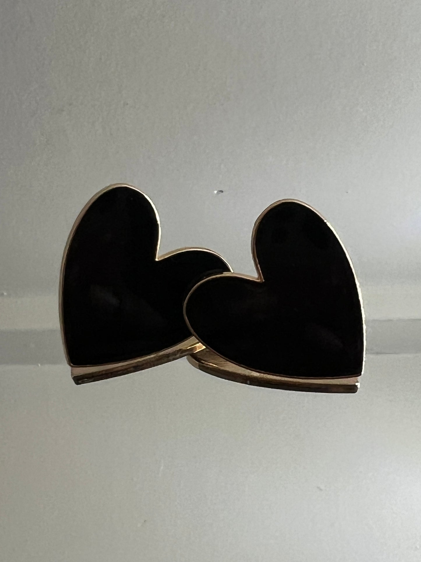 Black heart shaped earring