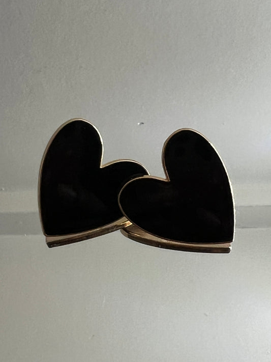 Black heart shaped earring