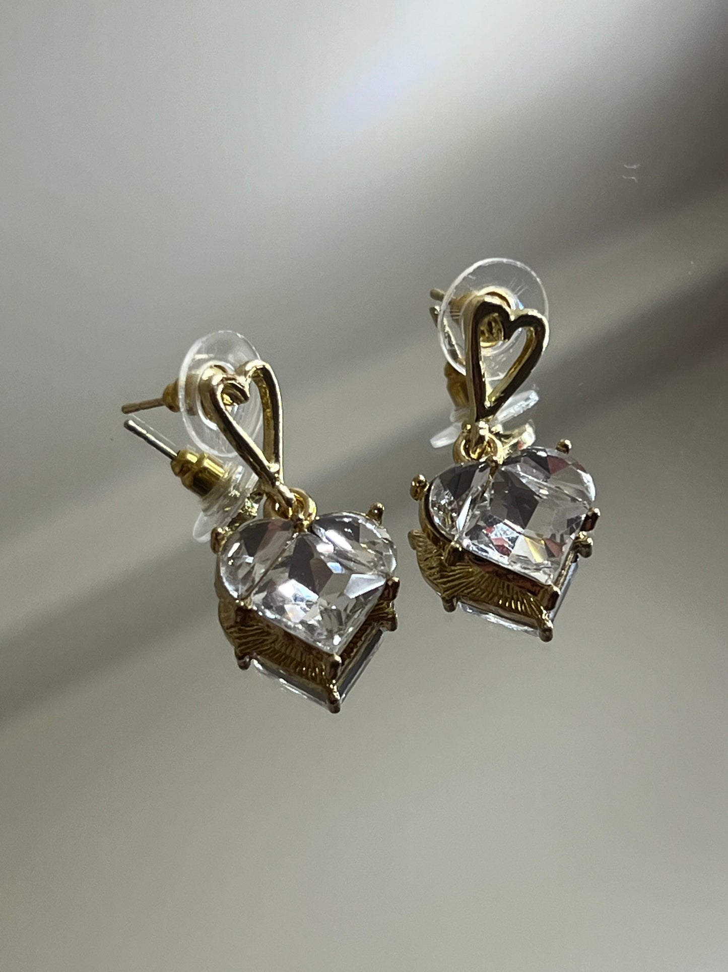 crystal heart earring