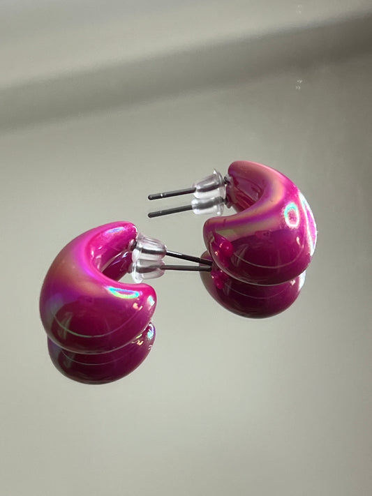 Hot pink earring