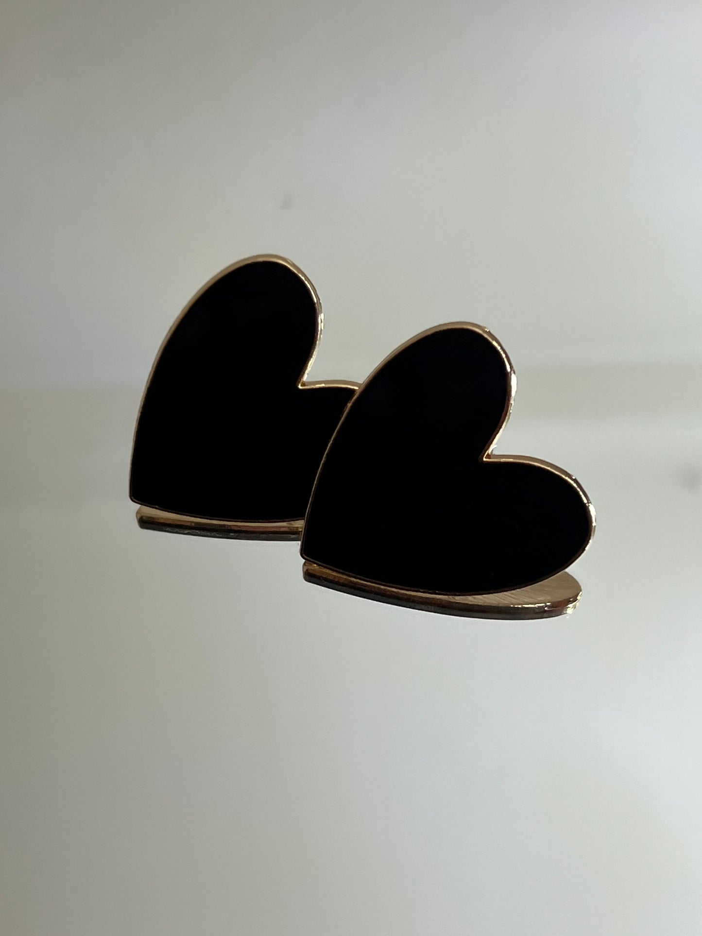 Black heart shaped earring