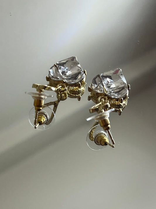 crystal heart earring