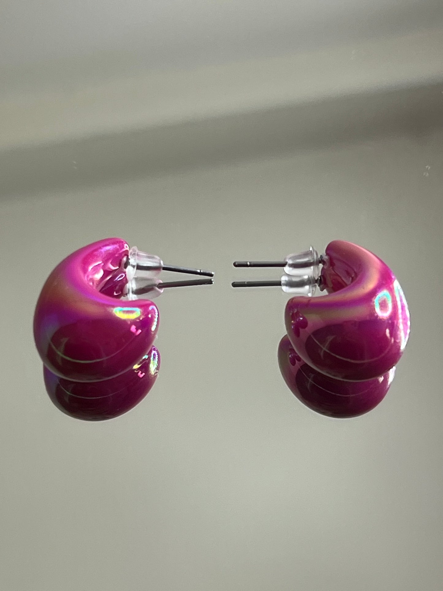 Hot pink earring