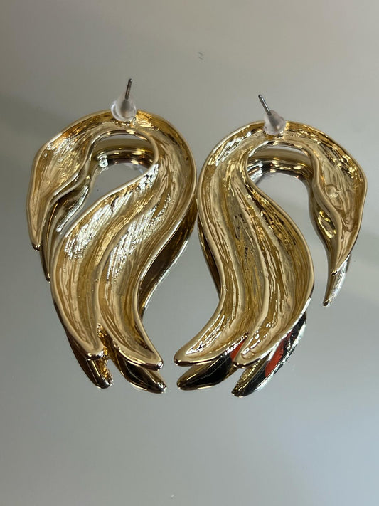 Golden Swan Plat Earring