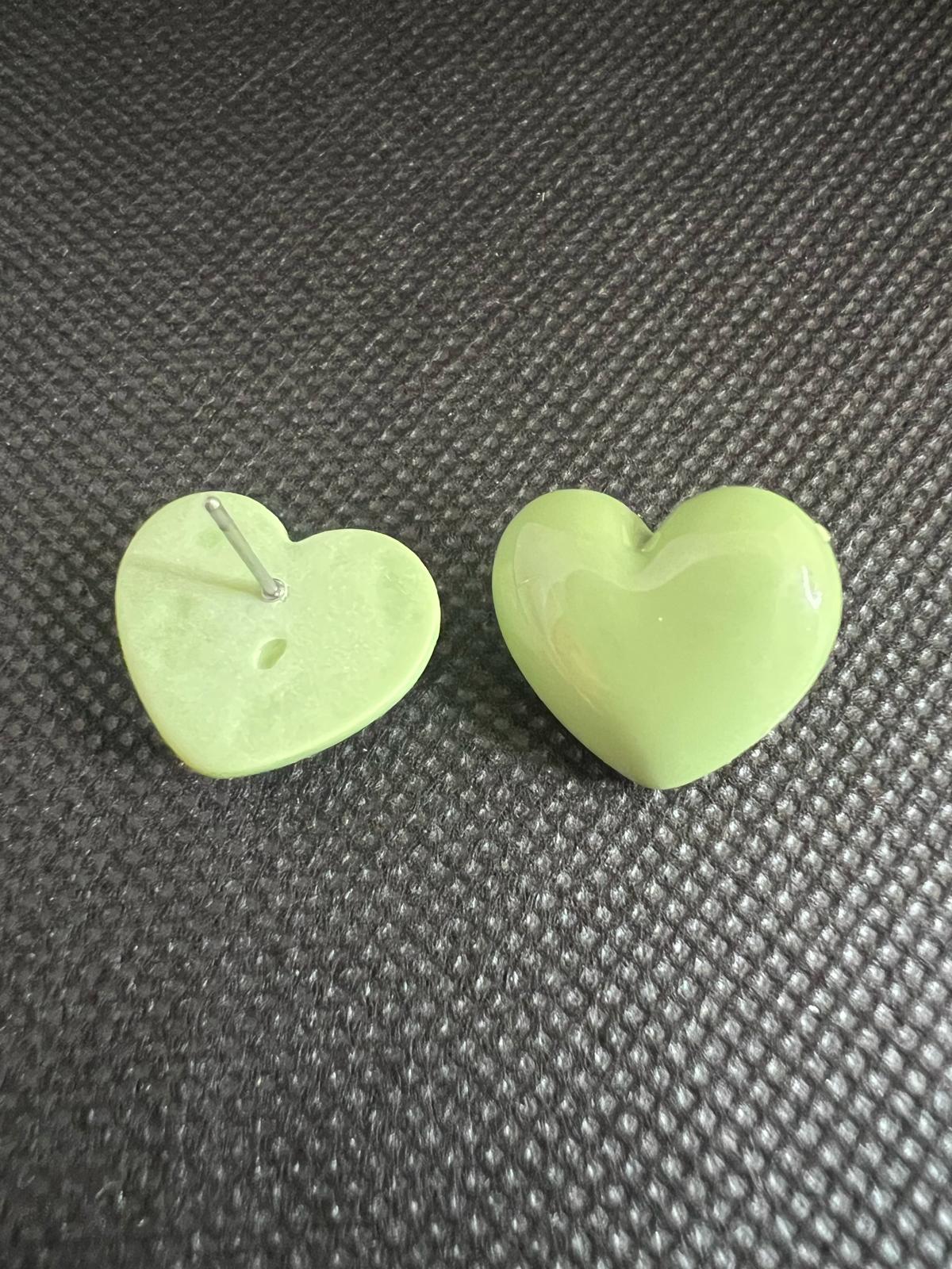 Light Green Heart Shaped Earring