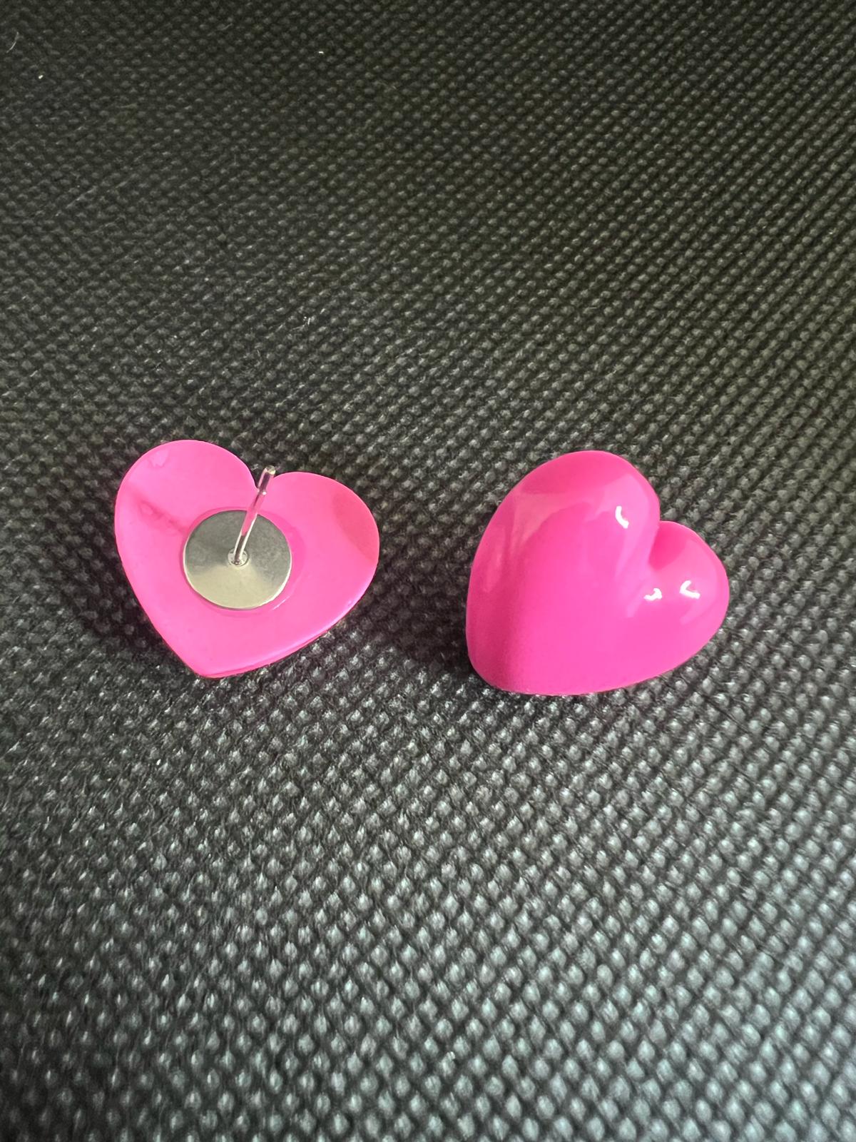 Pink Heart Shaped Earring