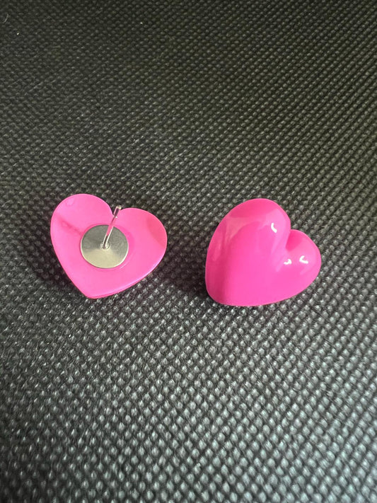 Pink Heart Shaped Earring